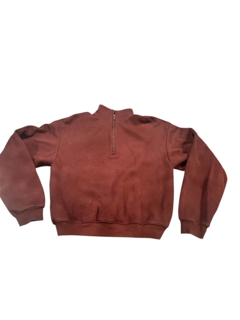 SKIMS Half-Zip Pullover Fleece In Oxford Blood Burgundy Red Size Small EUC - Picture 3 of 5